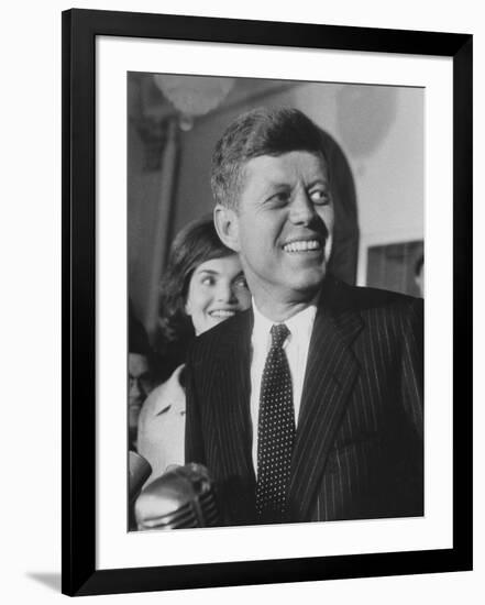 Sen. John F. Kennedy and His Wife-Ed Clark-Framed Photographic Print