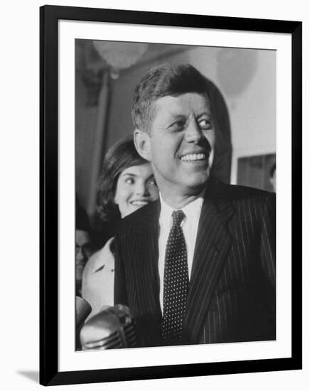 Sen. John F. Kennedy and His Wife-Ed Clark-Framed Photographic Print