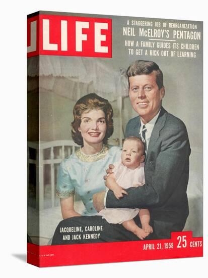 Sen. John F. Kennedy and Wife Jacqueline Showing off Newborn Caroline Kennedy, April 21, 1958-Nina Leen-Stretched Canvas