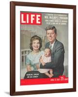 Sen. John F. Kennedy and Wife Jacqueline Showing off Newborn Caroline Kennedy, April 21, 1958-Nina Leen-Framed Photographic Print