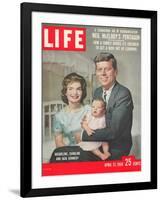 Sen. John F. Kennedy and Wife Jacqueline Showing off Newborn Caroline Kennedy, April 21, 1958-Nina Leen-Framed Photographic Print