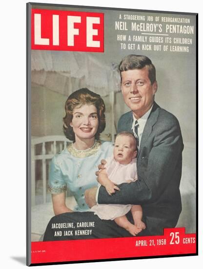 Sen. John F. Kennedy and Wife Jacqueline Showing off Newborn Caroline Kennedy, April 21, 1958-Nina Leen-Mounted Photographic Print