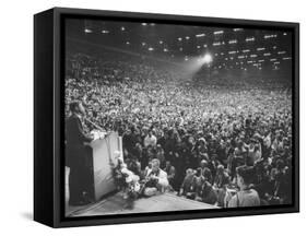 Sen. John F. Kennedy During Campaign for Presidency-null-Framed Stretched Canvas