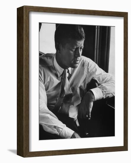 Sen. John F. Kennedy During His Presidential Campaign-null-Framed Photographic Print