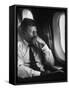 Sen. John F. Kennedy on His Private Plane During His Presidential Campaign-null-Framed Stretched Canvas