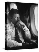 Sen. John F. Kennedy on His Private Plane During His Presidential Campaign-null-Stretched Canvas