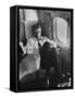 Sen. John F. Kennedy on His Private Plane During His Presidential Campaign-null-Framed Stretched Canvas