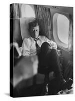 Sen. John F. Kennedy on His Private Plane During His Presidential Campaign-null-Stretched Canvas