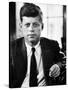Sen. John F. Kennedy Posing for Picture-null-Stretched Canvas