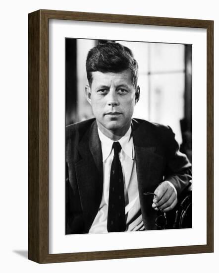 Sen. John F. Kennedy Posing for Picture-null-Framed Photographic Print