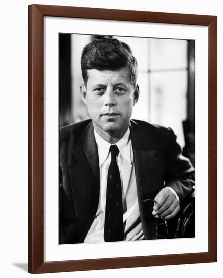 Sen. John F. Kennedy Posing for Picture-null-Framed Photographic Print