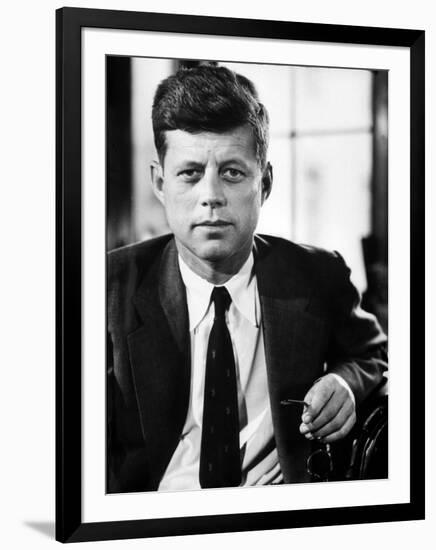 Sen. John F. Kennedy Posing for Picture-null-Framed Photographic Print