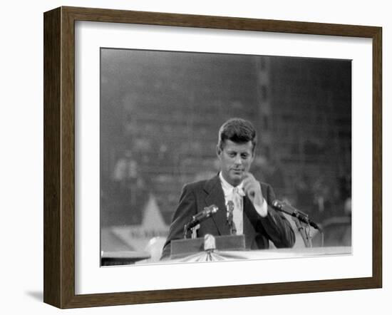 Sen. John F. Kennedy Speaking at Democratic National Convention-null-Framed Photographic Print