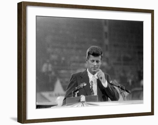 Sen. John F. Kennedy Speaking at Democratic National Convention-null-Framed Photographic Print