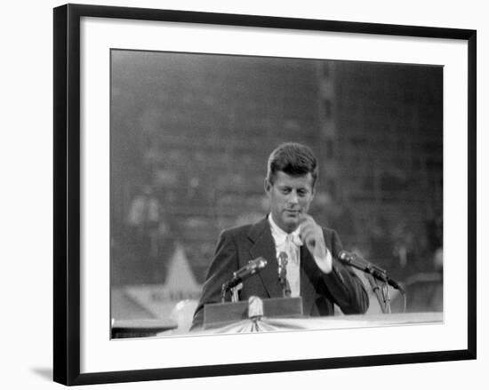 Sen. John F. Kennedy Speaking at Democratic National Convention-null-Framed Photographic Print