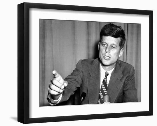 Sen John Kennedy after Making a Foreign Policy Speech in the Senate-null-Framed Photo