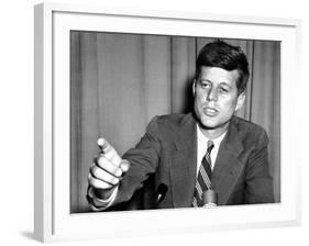 Sen John Kennedy after Making a Foreign Policy Speech in the Senate-null-Framed Photo