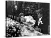 Sen. John Kennedy and His Bride Jacqueline in Their Wedding Attire-Lisa Larsen-Stretched Canvas