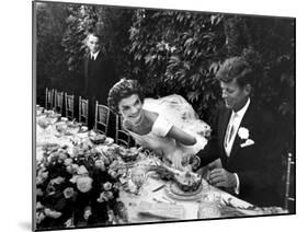 Sen. John Kennedy and His Bride Jacqueline in Their Wedding Attire-Lisa Larsen-Mounted Photographic Print
