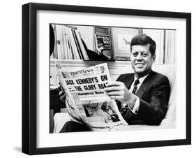 Sen John Kennedy Becomes the Front-Runner for the 1960 Democratic Presidential Nomination-null-Framed Photo