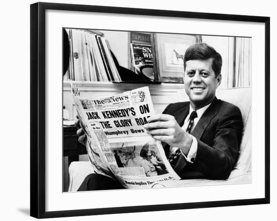 Sen John Kennedy Becomes the Front-Runner for the 1960 Democratic Presidential Nomination-null-Framed Photo