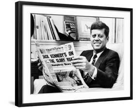 Sen John Kennedy Becomes the Front-Runner for the 1960 Democratic Presidential Nomination-null-Framed Photo