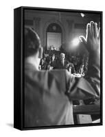 Sen. Joseph McCarthy Swearing in Hearing on Communisn where Hammet Suspected of Being a Communist-Hank Walker-Framed Stretched Canvas