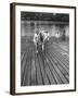 Sen. Leverett Saltonstall, Helping His Crew Members Carry the Canoe on Deck at Harvard-Yale Joel-Framed Photographic Print