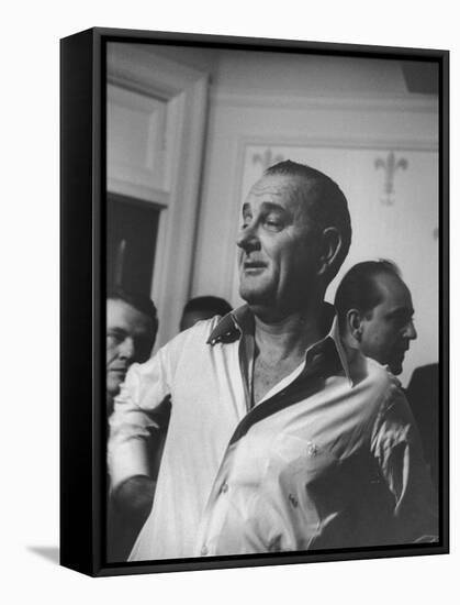 Sen. Lyndon B. Johnson at the Democratic National Convention-null-Framed Stretched Canvas