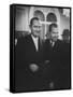 Sen. Lyndon B. Johnson Posing with Vice-President Richard M. Nixon-Hank Walker-Framed Stretched Canvas