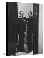 Sen. Lyndon B. Johnson Talking to Sen. Leverett Saltonstall-Paul Schutzer-Stretched Canvas