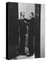 Sen. Lyndon B. Johnson Talking to Sen. Leverett Saltonstall-Paul Schutzer-Stretched Canvas