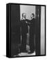 Sen. Lyndon B. Johnson Talking to Sen. Leverett Saltonstall-Paul Schutzer-Framed Stretched Canvas