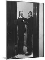 Sen. Lyndon B. Johnson Talking to Sen. Leverett Saltonstall-Paul Schutzer-Mounted Photographic Print