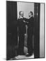 Sen. Lyndon B. Johnson Talking to Sen. Leverett Saltonstall-Paul Schutzer-Mounted Photographic Print