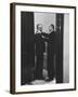 Sen. Lyndon B. Johnson Talking to Sen. Leverett Saltonstall-Paul Schutzer-Framed Photographic Print