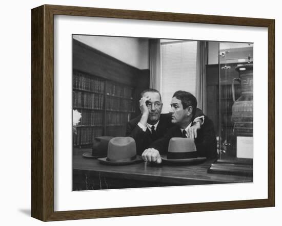 Sen. Lyndon B. Johnson Talking with Lawyer John B. Connally at Opening of the Sam Rayburn Library-Thomas D^ Mcavoy-Framed Photographic Print