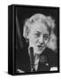 Sen. Margaret Chase Smith Talking into Mike During Sen. Lyndon Johnson's Hearings in the Senate-null-Framed Stretched Canvas