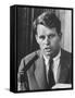 Sen. Robert F. Kennedy Attending a Labor Hearing-Ed Clark-Framed Stretched Canvas