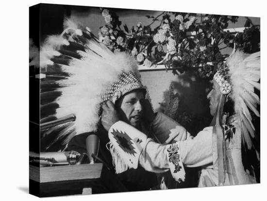 Sen. Robert F. Kennedy Becoming Honorary Member of Sioux Tribe-null-Stretched Canvas