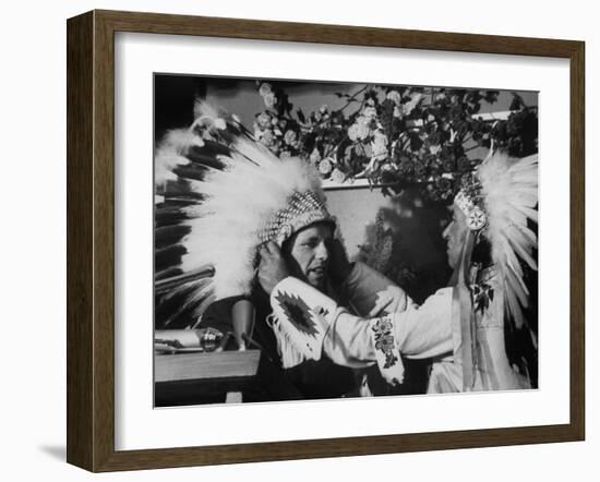 Sen. Robert F. Kennedy Becoming Honorary Member of Sioux Tribe-null-Framed Photographic Print