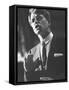 Sen. Robert F. Kennedy Campaigning for Local Democratics in New York State-null-Framed Stretched Canvas