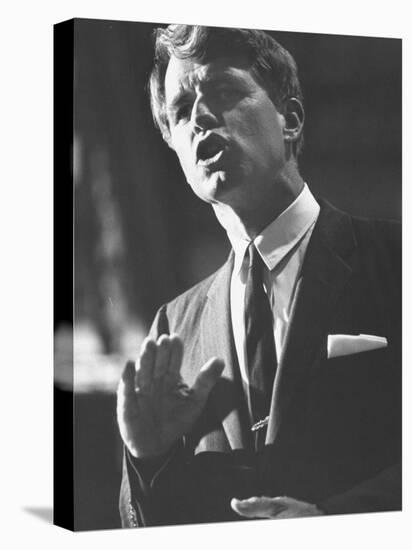 Sen. Robert F. Kennedy Campaigning for Local Democratics in New York State-null-Stretched Canvas