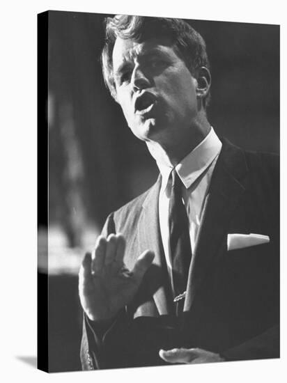 Sen. Robert F. Kennedy Campaigning for Local Democratics in New York State-null-Stretched Canvas