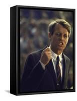 Sen. Robert Kennedy Giving Speech During Campaign Stop-null-Framed Stretched Canvas