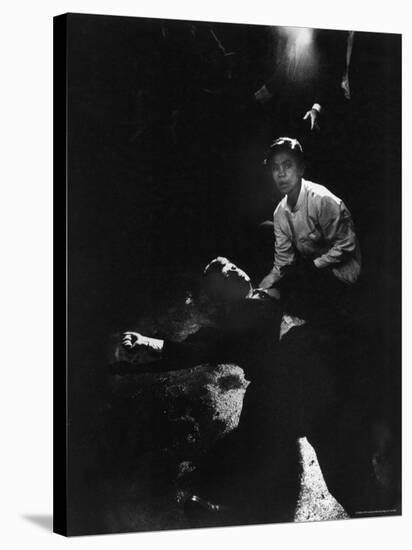 Sen. Robert Kennedy Sprawled Semiconscious in Own Blood on Floor After Being Shot in Brain and Neck-Bill Eppridge-Stretched Canvas