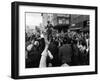 Sen. Robert Kennedy Standing on Roof of Car as He is Swamped by a Crowd of Welcoming Well Wishers-Bill Eppridge-Framed Photographic Print