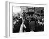 Sen. Robert Kennedy Standing on Roof of Car as He is Swamped by a Crowd of Welcoming Well Wishers-Bill Eppridge-Framed Photographic Print