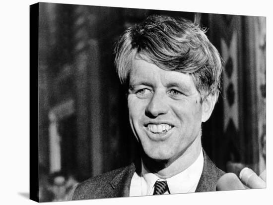 Sen Robert Kennedy Talking with Reporters on This 42nd Birthday, Nov 20, 1967-null-Stretched Canvas