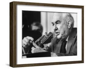 Sen. Sam Ervin Questioning Witness During Watergate Hearings-Gjon Mili-Framed Photographic Print